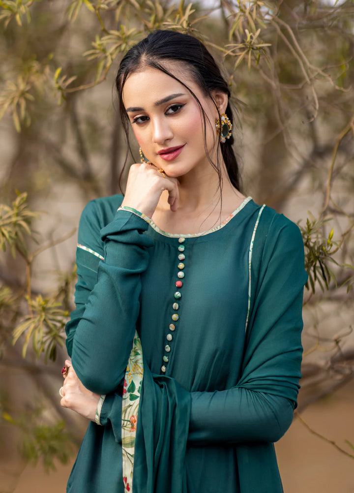 Dareecha by Daak RTW Printed Cotton Silk 3 Piece Suit AKS-BG ANARAH AKS-BG - Festive Collection