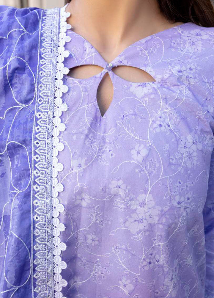 AL Zohaib Dhagakari Unstitched Embroidered Lawn 3 Piece Suit AZ26UD D-7 - Summer Collection