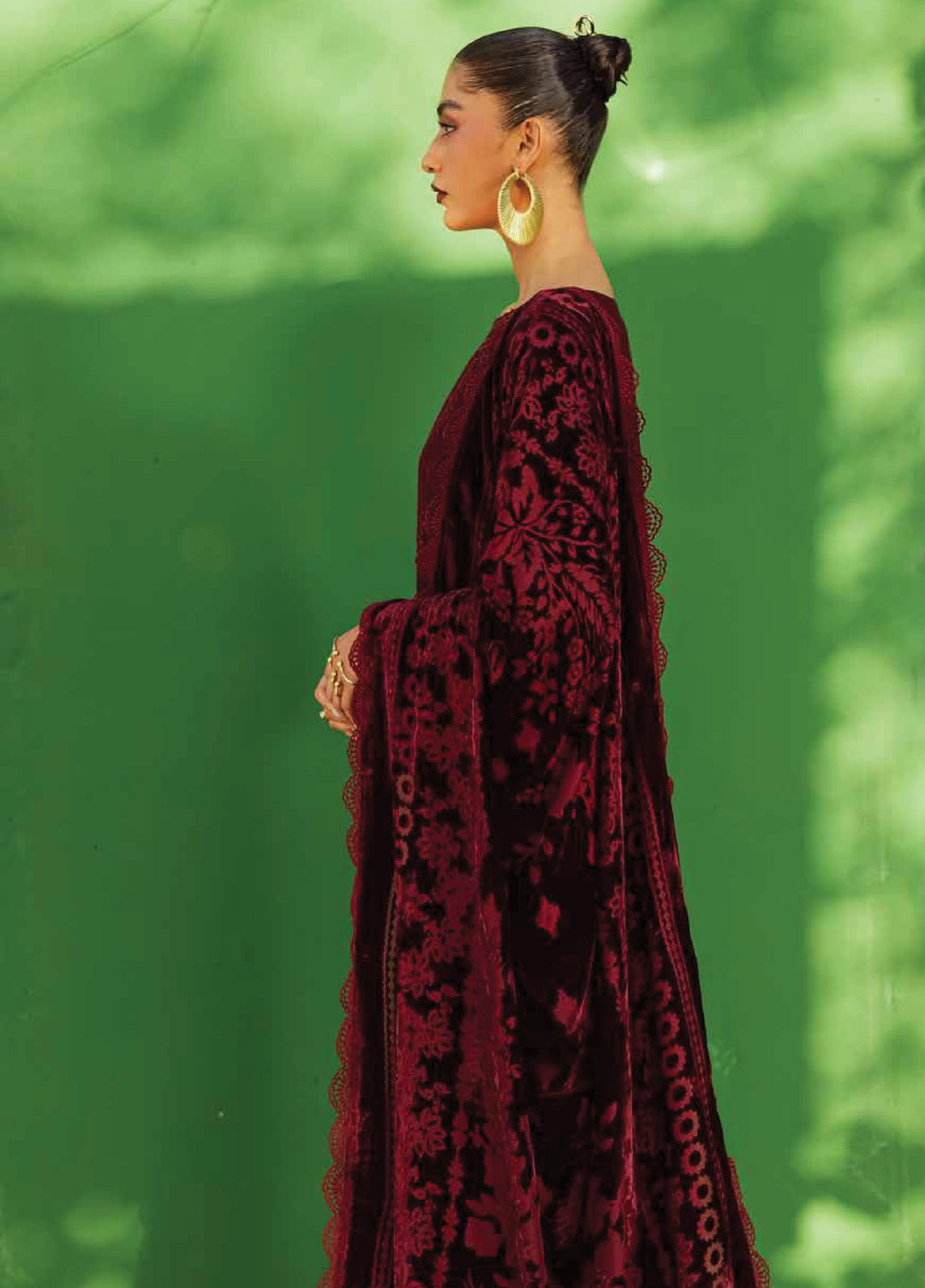 Nureh Exclusive Unstitched Luxury Palachi Embroidered  Leather Peach Suits 3 Piece NU25PS NE-189 - Winter Collection