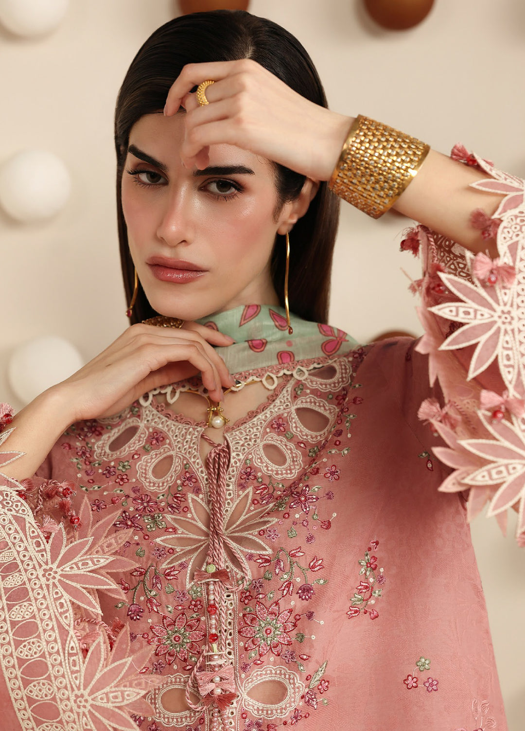 Iris by Jazmin Unstitched Embroidered Jacquard Lawn 3 Piece Suit JZ26ULI IL26-D04 - Eid Collection