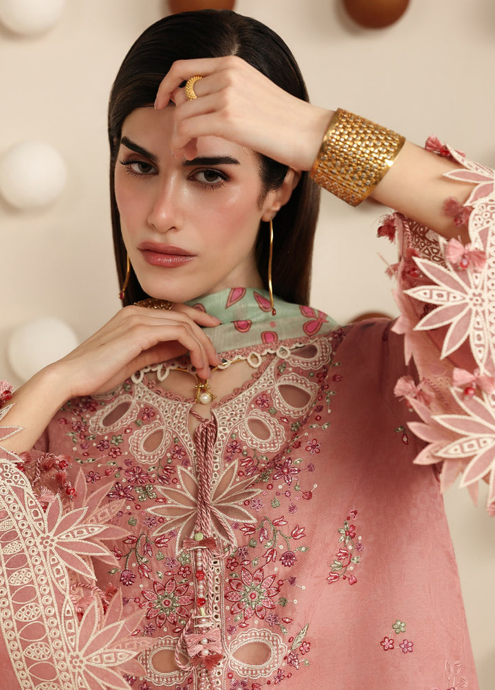Iris by Jazmin Unstitched Embroidered Jacquard Lawn 3 Piece Suit JZ26ULI IL26-D04 - Eid Collection