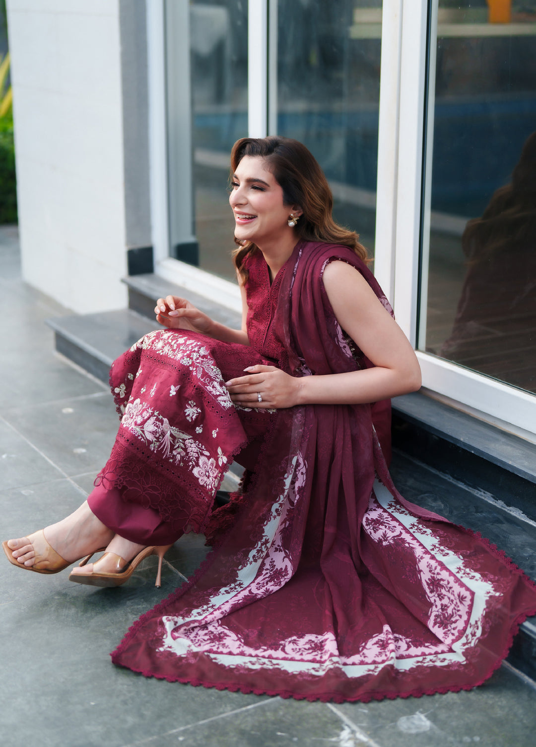 Symphony by Neeshay Unstitched Embroidered Luxury Lawn 3 Piece Suit NSH26US D-2 Viella - Summer Collection