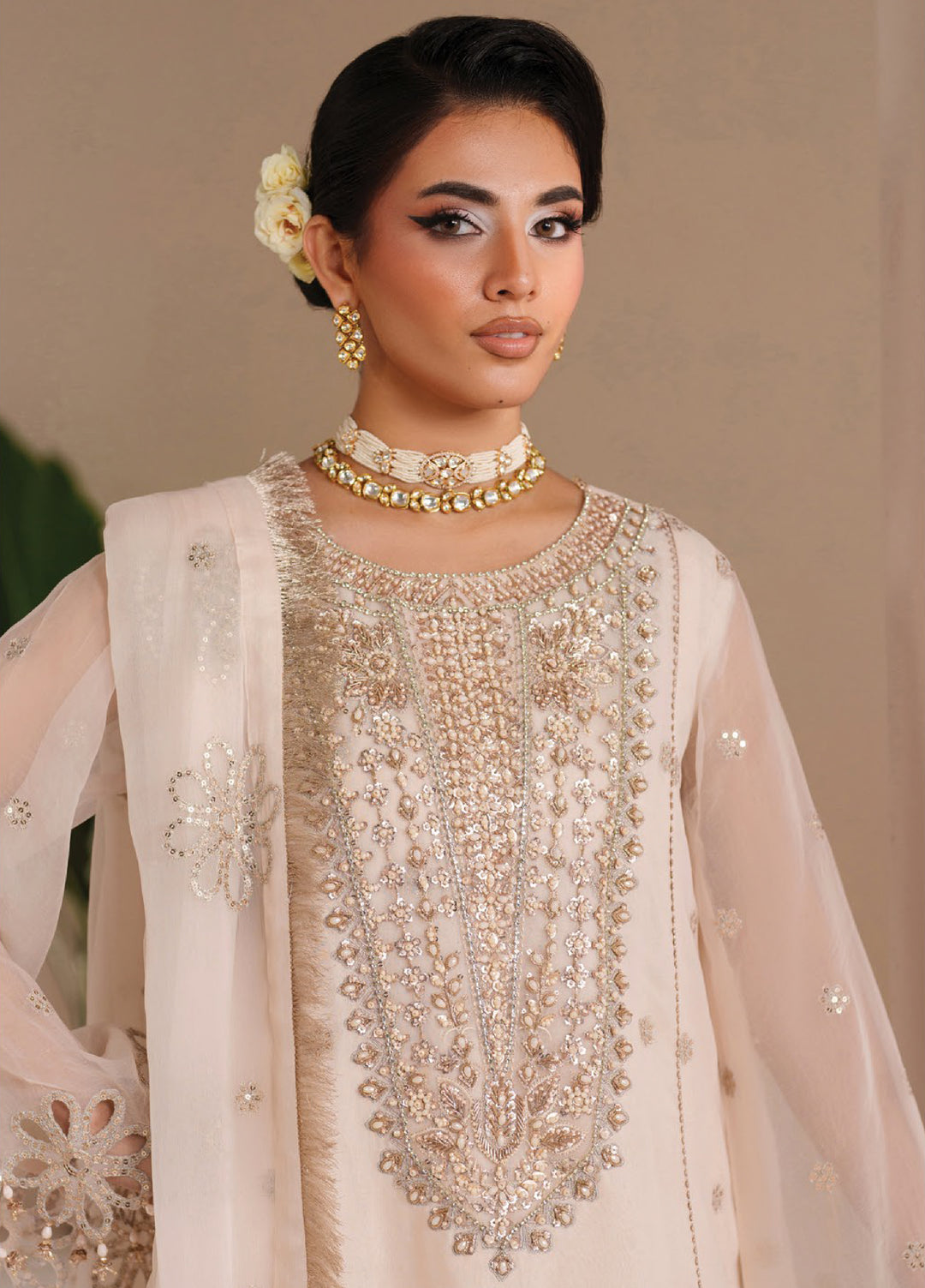 Aymal by Alizeh Fashion Unstitched Embroidered Chiffon 3 Piece Suit AFB26UA D-03 Mika - Festive Collection