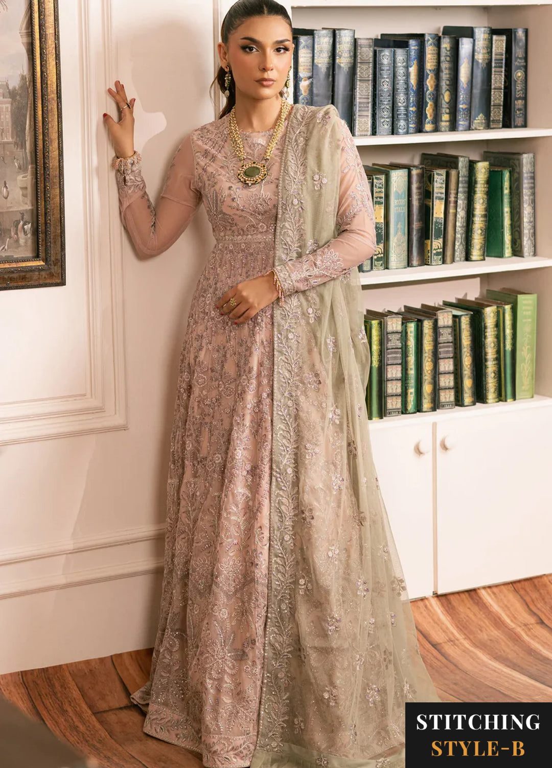 Zarif Women Unstitched Embroidered Net 3 Piece Suit ZR26UFC ZRI 01 DIVAAN - Festive Collection