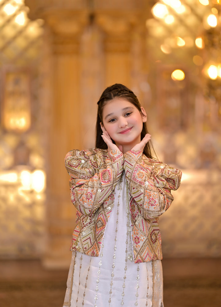 Andaz e Jahan by Qurratulain Saqib Pret kids Chiffon 3 Piece Chikankari Afreen Afreen - Wedding Collection