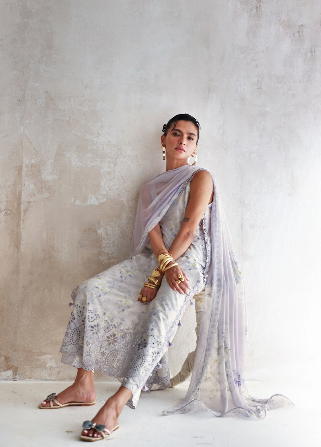 The Luxe by Gul Ahmed Unstitched Embroidered Lawn 3 Piece Suit GA26ULL Bluebell Grace BM 62062 - Casual Collection
