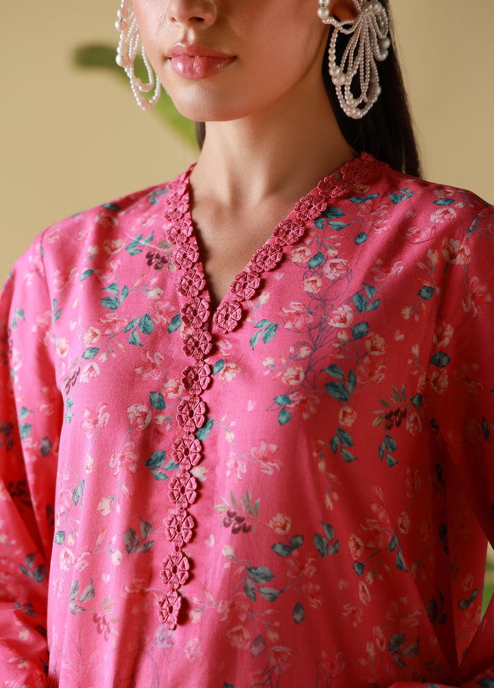 Sahar Unstitched Printed Cambric 2 Piece Suit SS1-26-29 Pink Poppy - Summer Collection