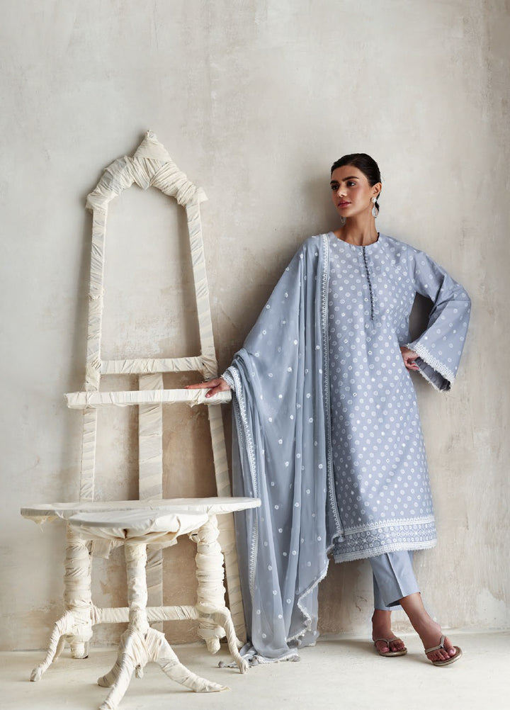 The Luxe by Gul Ahmed Unstitched Embroidered Lawn 3 Piece Suit GA26ULL Cerulean Flora PM 62083 - Casual Collection