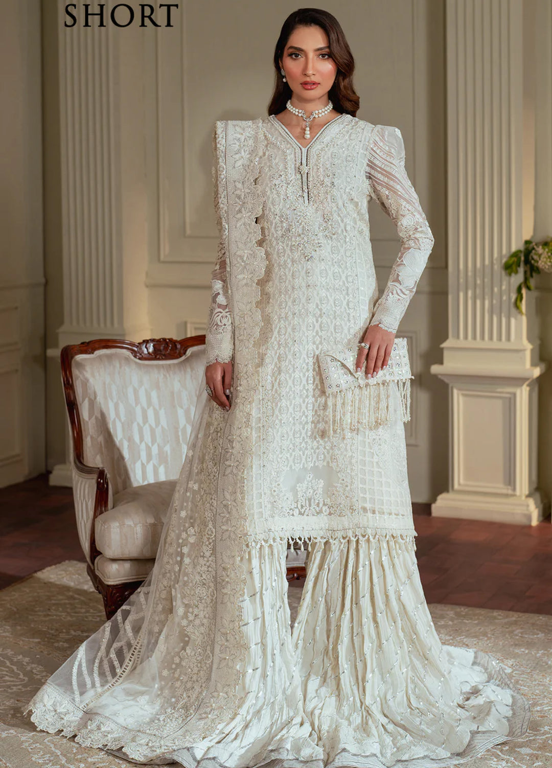 Chantelle by Baroque Unstitched Chiffon Embroidered Suits 3 Piece BQ25FC CH13-02 - Festive Collection