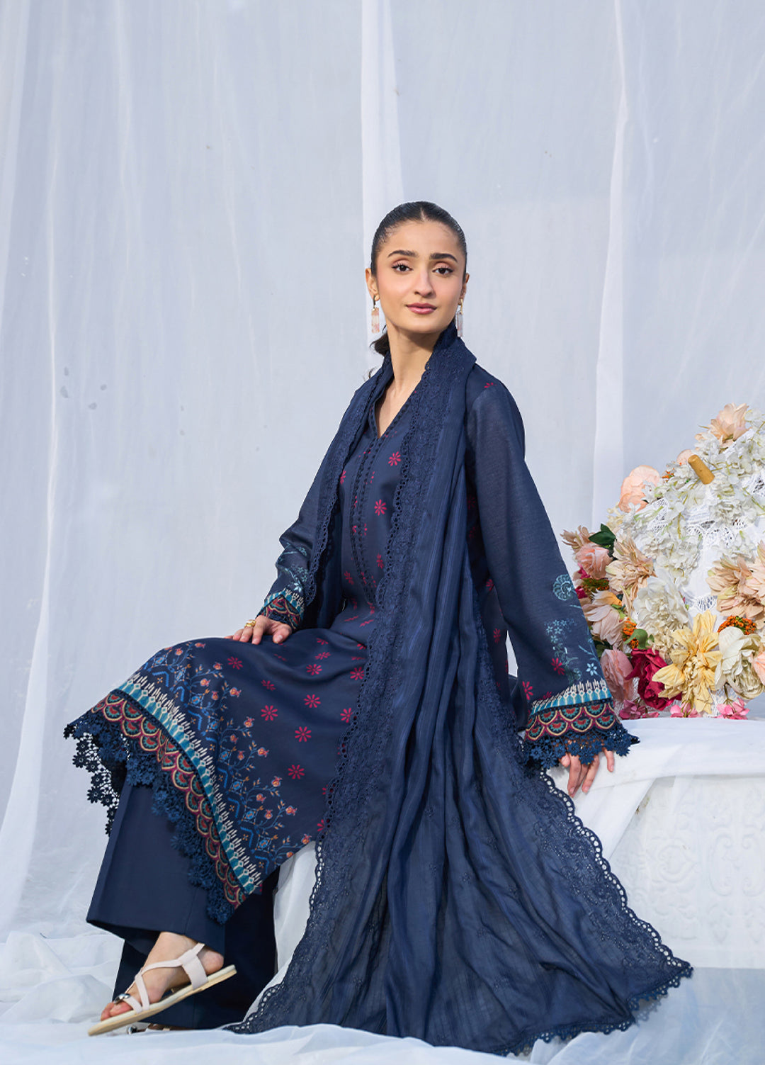 Raha Summer Prints by RajBari Unstitched Printed Lawn 3 Piece Suit RB26URS D-09 - Summer Collection