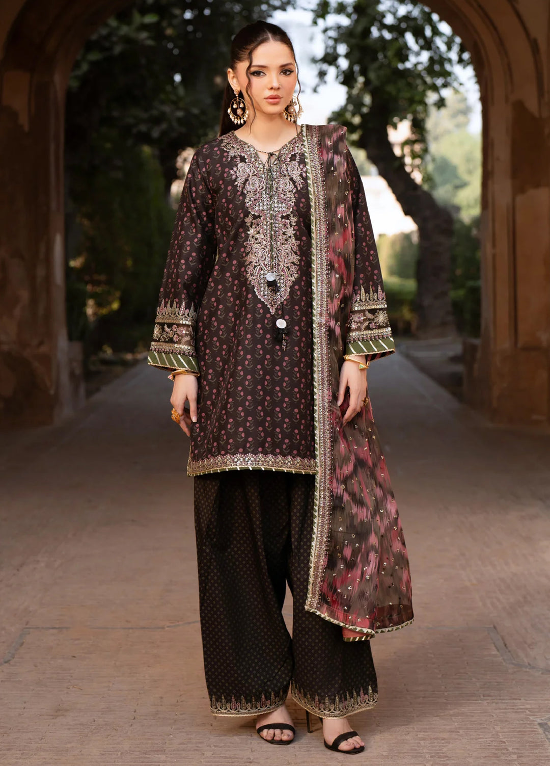 Xenia Formal Luxury Unstitched Embroidered Raw Silk Suits 3 Piece XE25FL D-04 Ruhi - Formals Collection