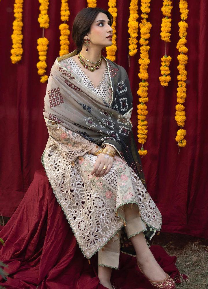 Bandhani by Al Zohaib Unstitched Embroidered Premium Lawn 3 Piece Suit AZ26UB D-7 - Summer Collection