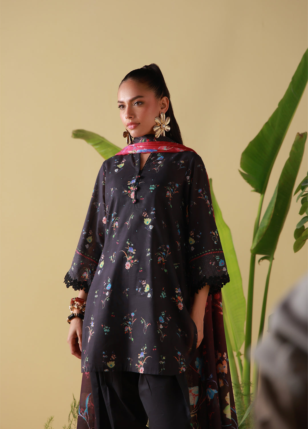 Mirha by Sahar Unstitched Printed Lawn 3 Piece Suit SS1-26-08 Midnight Bloom - Summer Collection