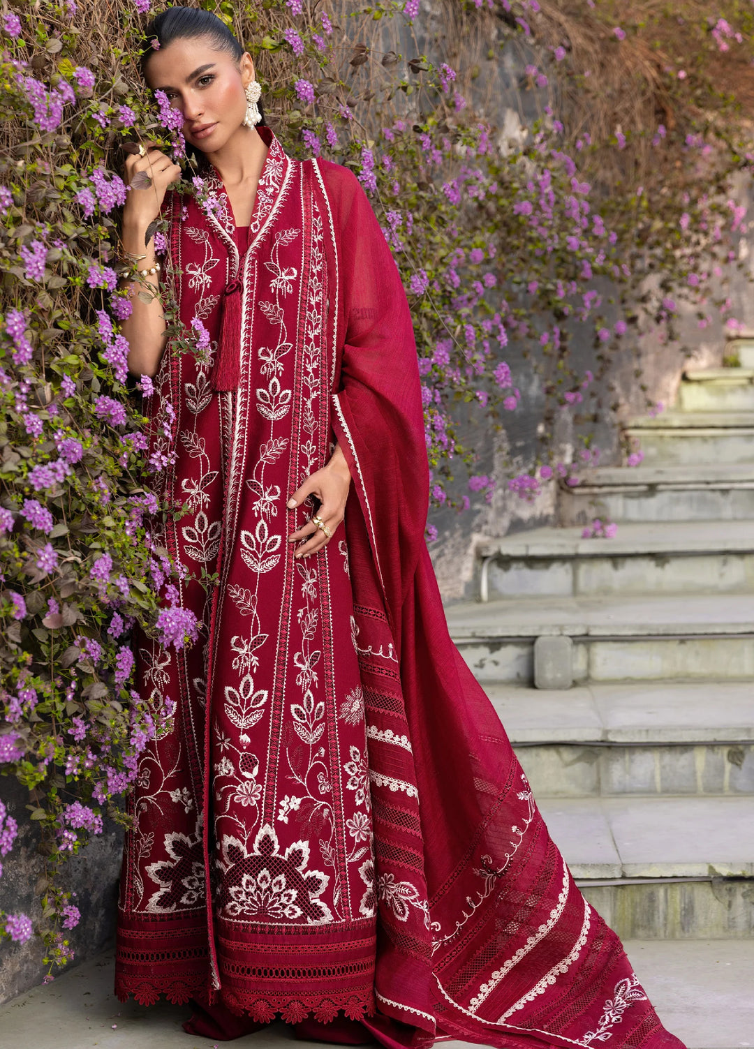 Flow by Crimson Unstitched Embroidered Lawn 3 Piece Suit CR26UFL D5 A-Crimson - Festive Collection