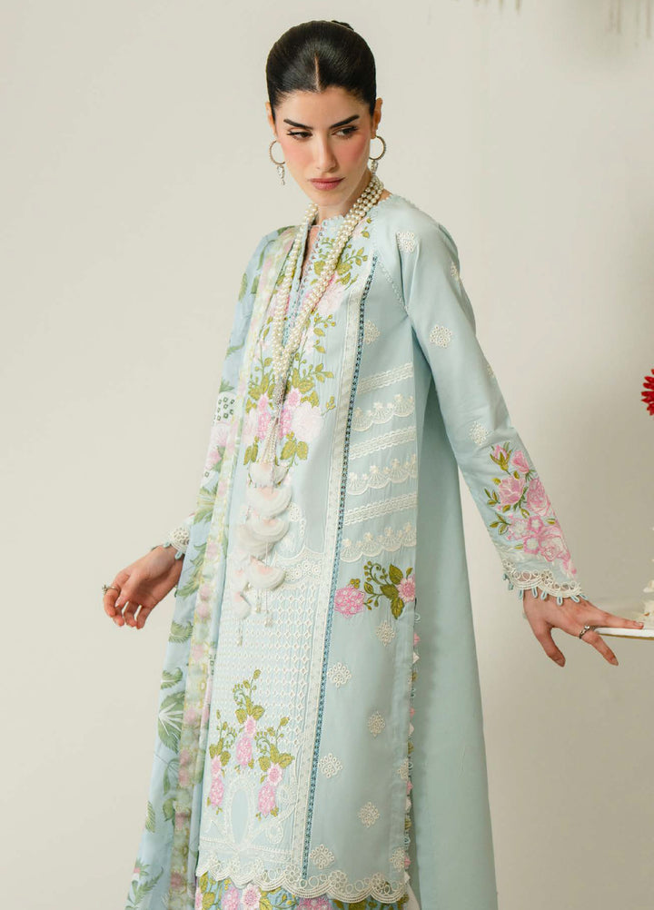 Blooming Flower by Zariya Unstitched Embroidered Lawn 3 Piece Suit ZRY26ULB IDALIA ZB-60107 - Festive Collection