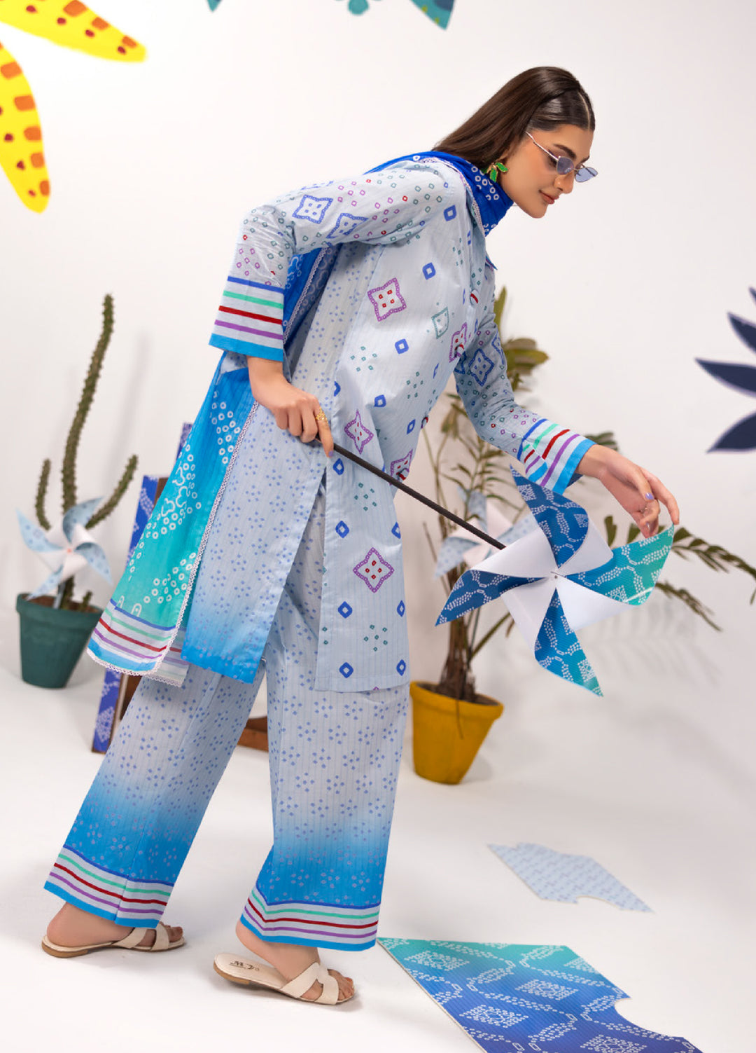 Coco Popup by Al Zohaib Unstitched Printed Lawn 3 Piece Suit AZ26UCP D-4 - Summer Collection