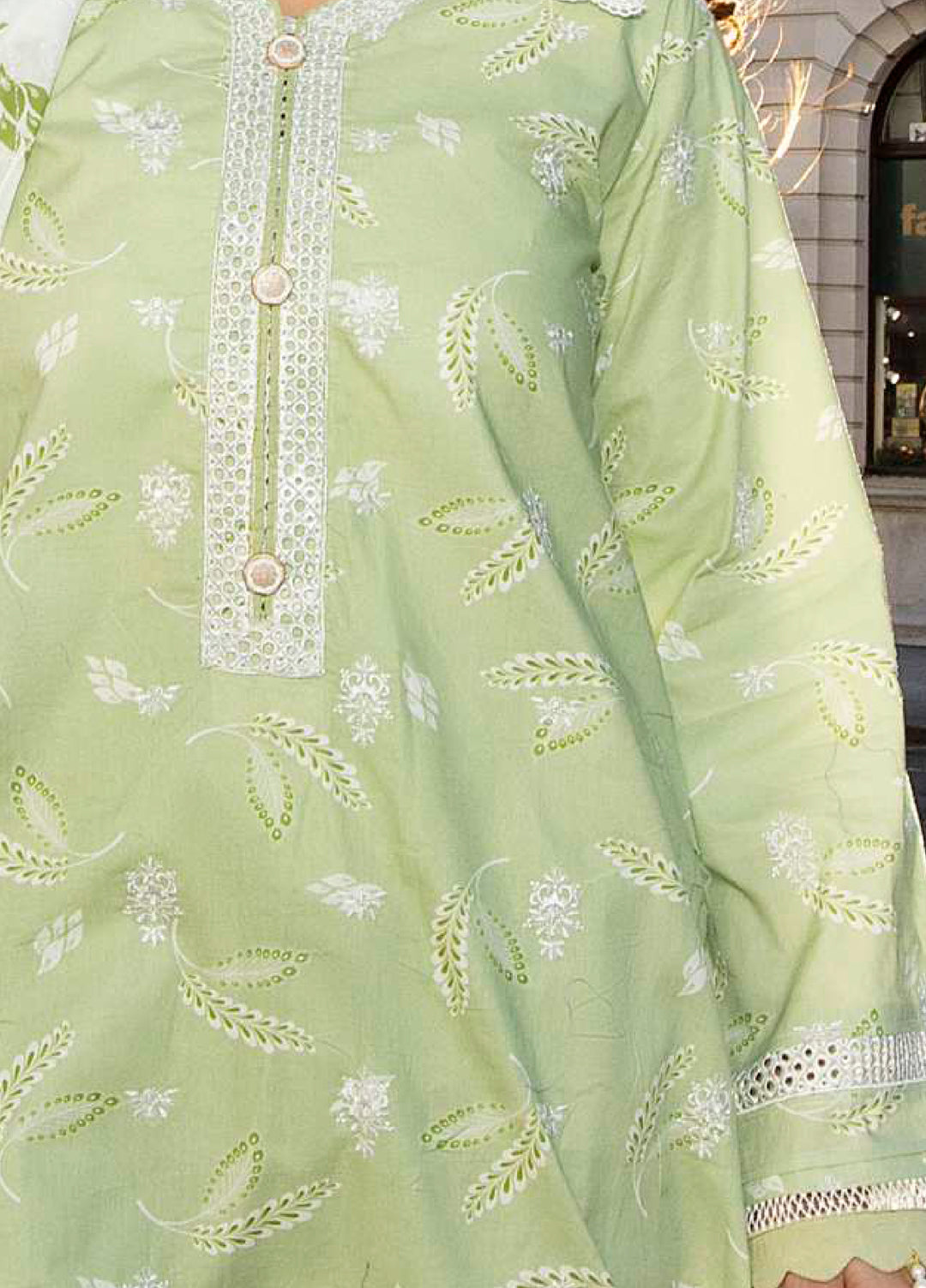 AL Zohaib Dhagakari Unstitched Embroidered Lawn 3 Piece Suit AZ26UD D-3 - Summer Collection