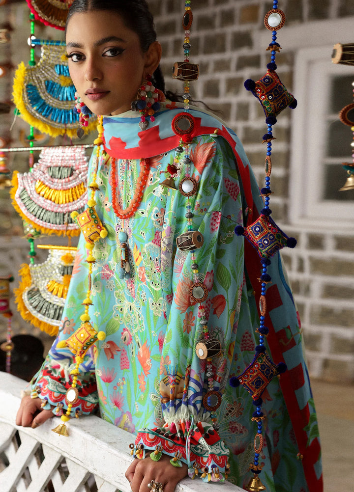 Zaha By Khadijah Shah Embroidered Lawn Suits Unstitched 3 Piece ZL25NL D-08 B Zaraah - Summer Collection