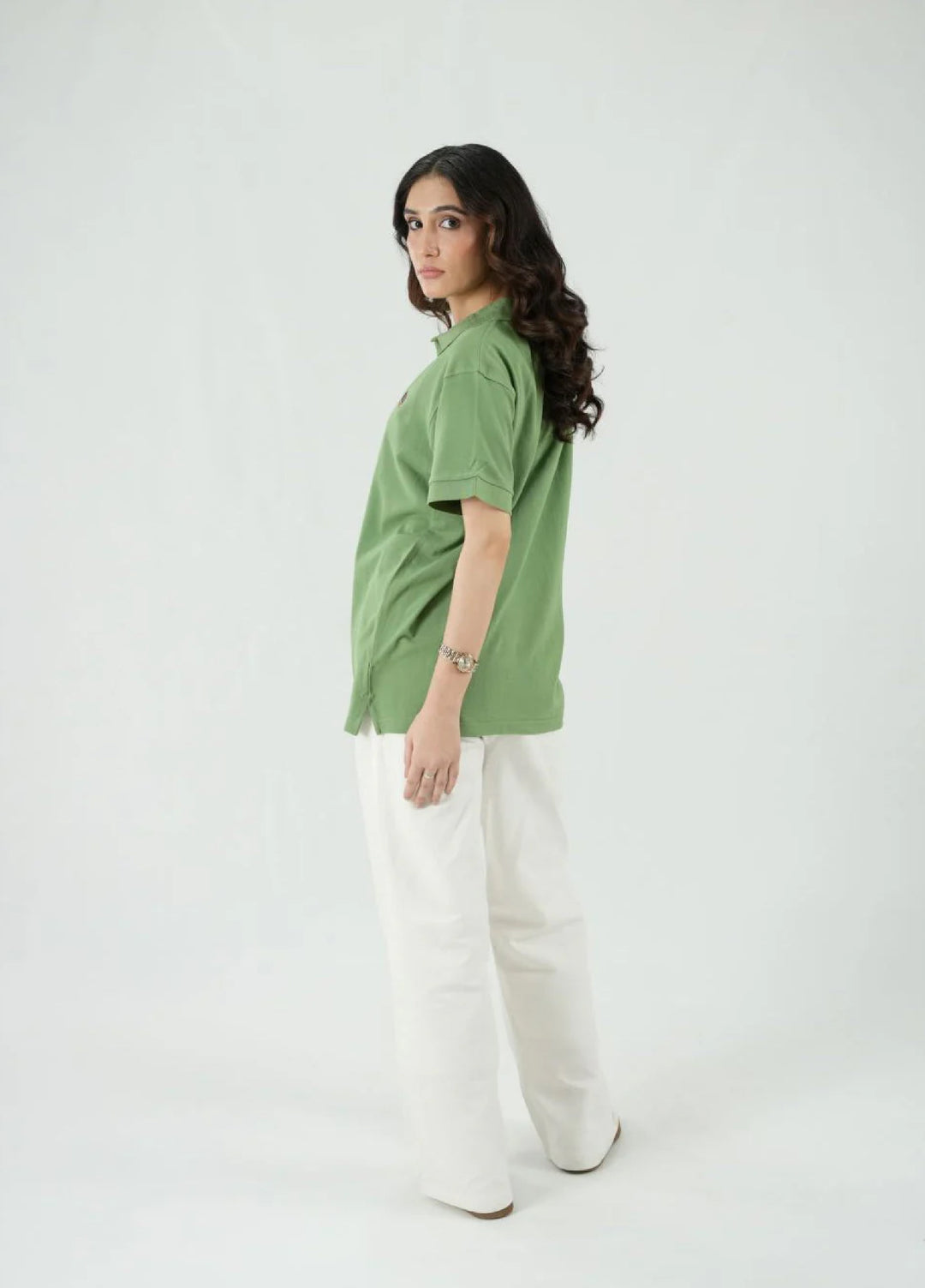 Mercato RTW Solids Cotton 1 Piece Green Polo Shirt