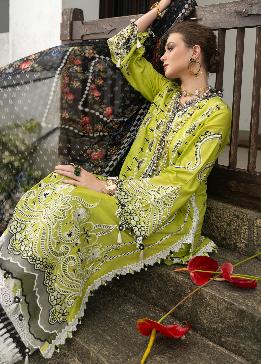 Neroli By Annus Abrar Unstitched Embroidered Lawn 3 Piece Suit ABR26UNL 11 Rutaba - Festive Collection