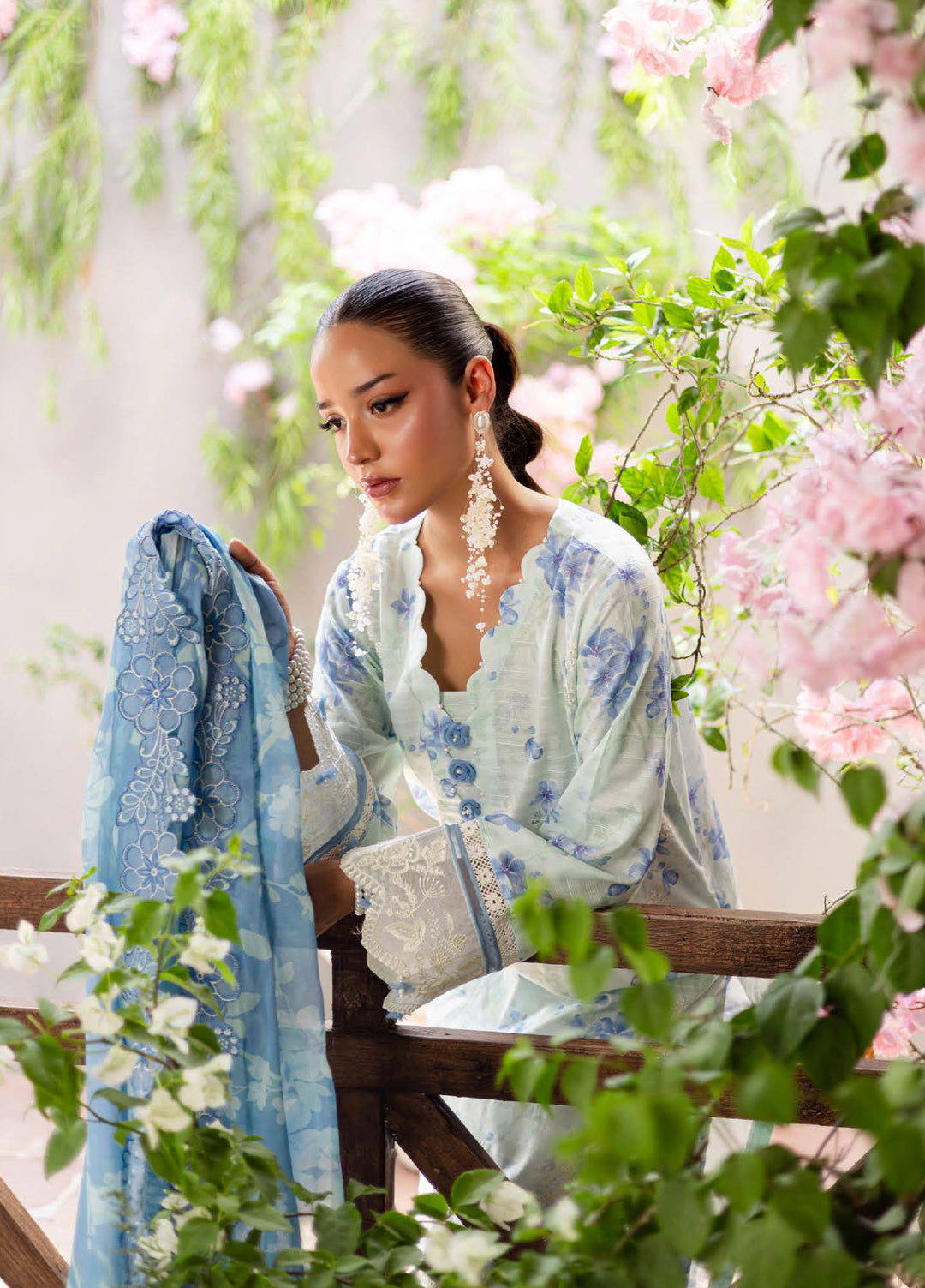 Bloom by Nureh Unstitched Embroidered Lawn 3 Piece Suit NU26UBL BL-09 - Festive Collection