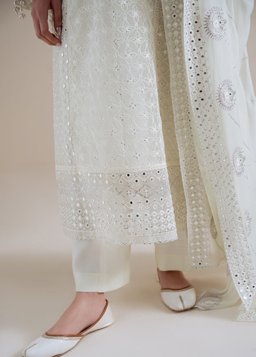 Luxe Atelier by Cross Stitch Unstitched Embroidered Organza 3 Piece Suit CS26ULA D-5 Pearl Mirage - Festive Collection