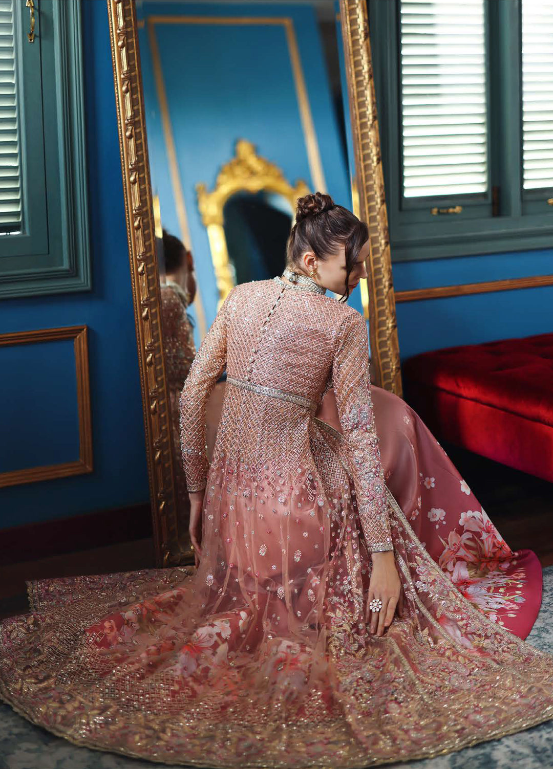 The Muse by Mushq Unstitched Organza Embroidered Suits 3 Piece MU26TM Shayna - Wedding Collection