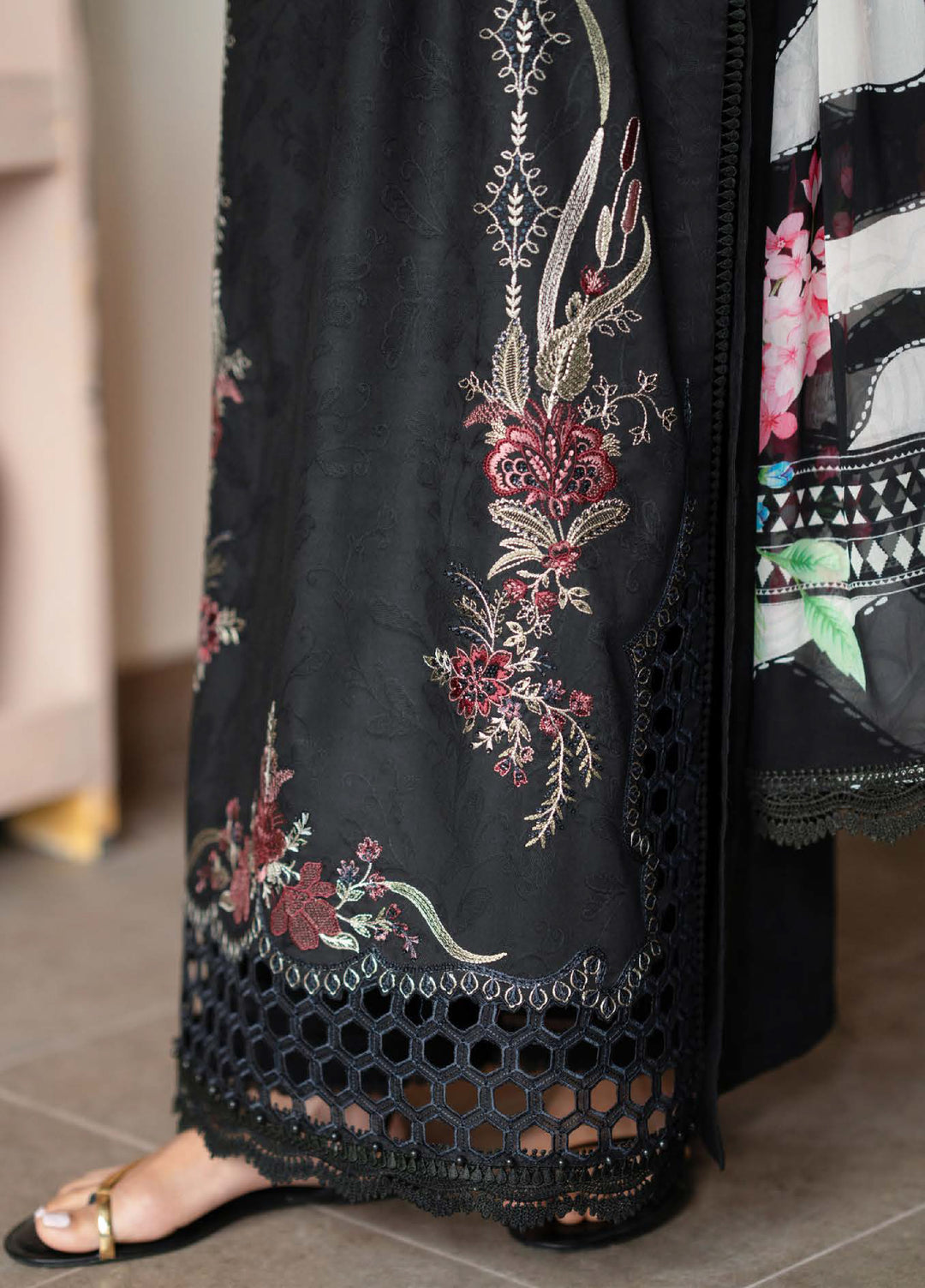 Raha by Nureh Unstitched Embroidered Jacquard Lawn 3 Piece Suit NU26URJ NE-239 - Festive Collection