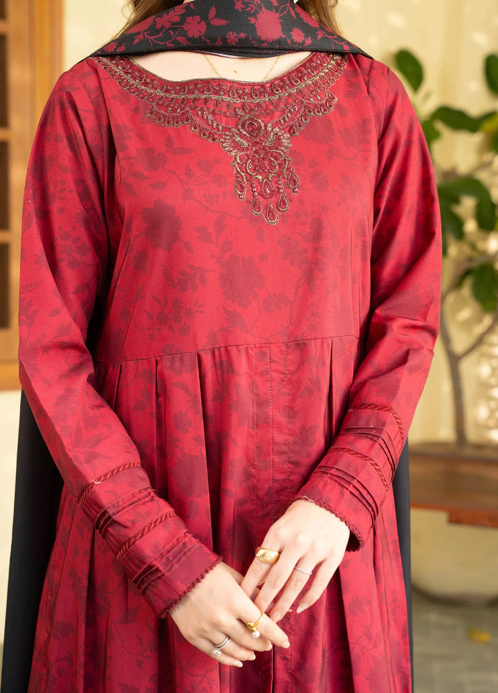 Mah e Noor Intermix by Panache 3 Piece Khaddar Merlot - Winter Collection
