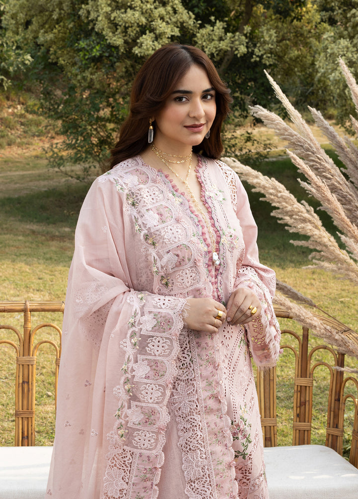 Elaf Premium Unstitched Embroidered Luxury Lawn 3 Piece Suit EL26UPL ELY- 4A BLOOMING - Summer Collection