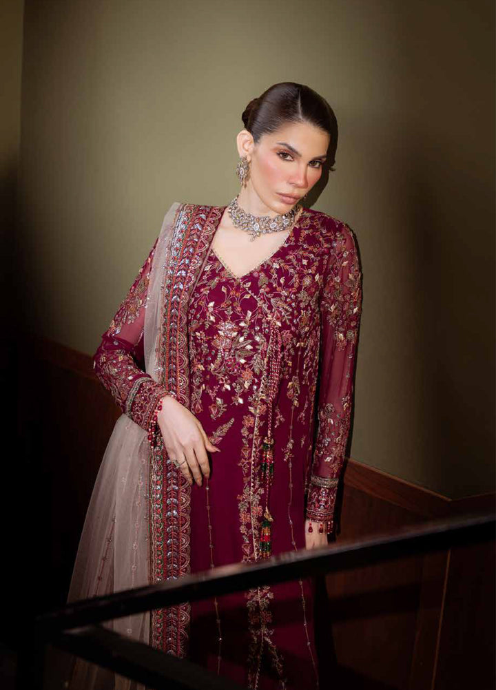 Elaya Luxury by Nureh Unstitched Chiffon Embroidered 3 Piece Suit NU26EL NEL-86 - Festive  Collection