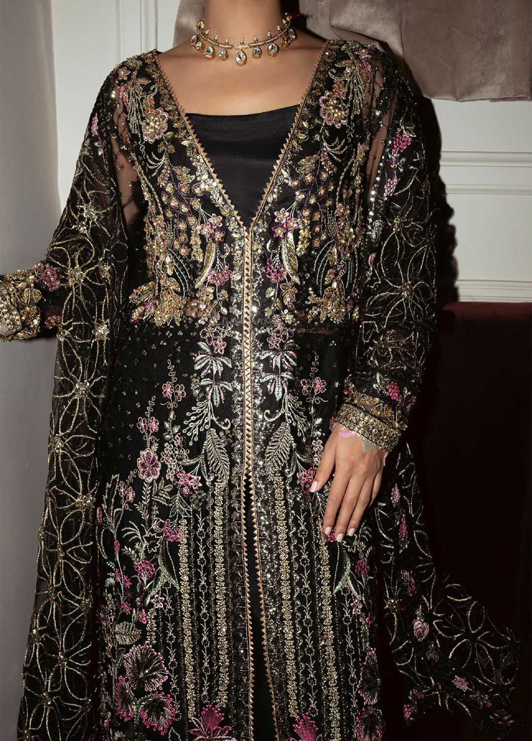 Pari Naaz by Neeshay Embroidered Pista Suits Unstitched 3 Piece NSH25PW Mehraab - Formals Collection