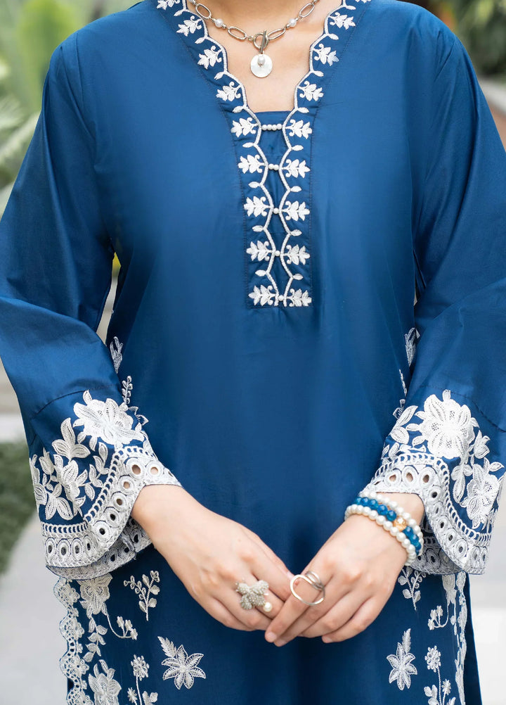 Solid Story by Panache Pret Solids Lawn 2 Piece Blue Petal