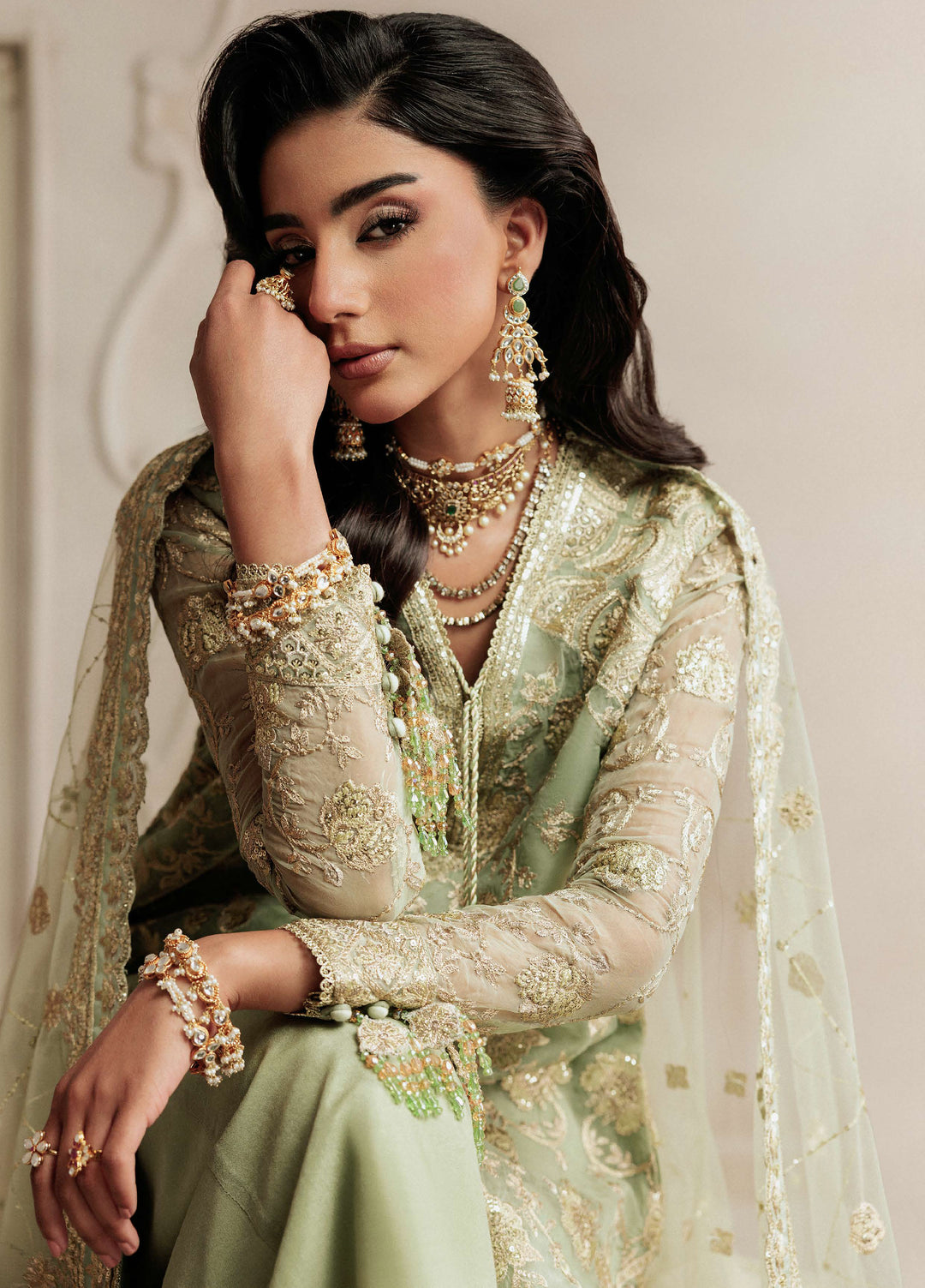 Aik Shaam by AIK Atelier Unstitched Organza Embroidered 3 Piece Suit AIK26US D-07 - Wedding Collection