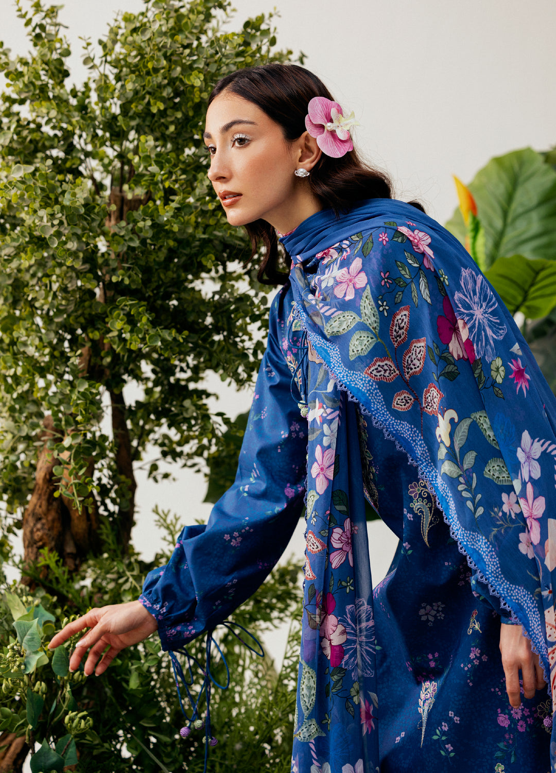 Zync by Florent Unstitched Embroidered Printkari Lawn 3 Piece Suit FL26UZP FZ-8A - Summer Collection