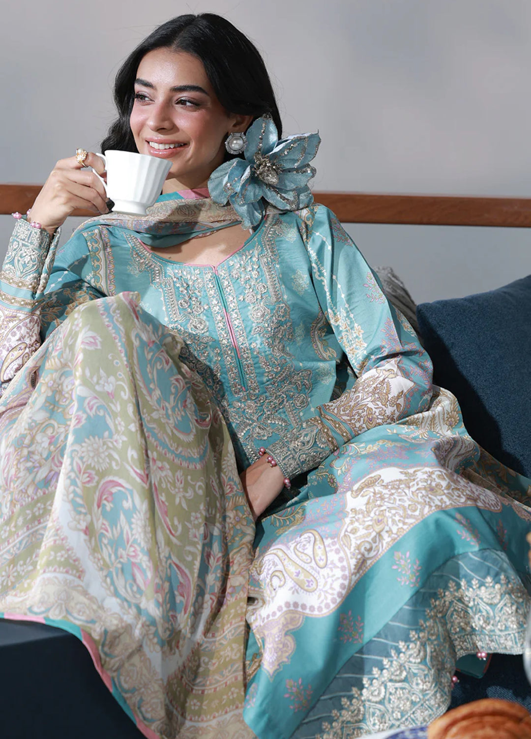Delia by Gulaal Unstitched Embroidered Lawn 3 Piece Suit GL26UD D-1 Eidra - Summer Collection