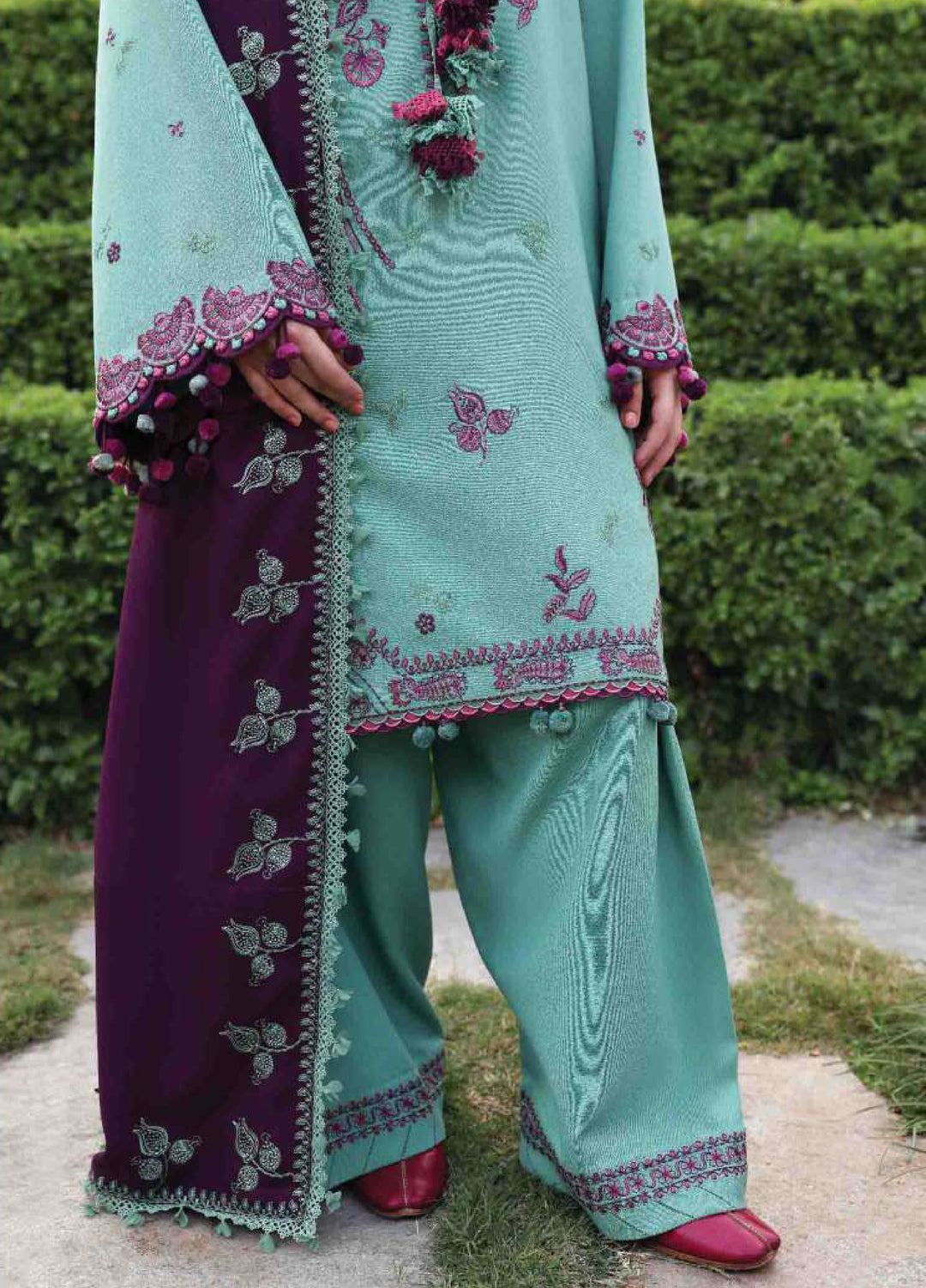 Amaris by Republic Womenswear Unstitched Luxury Shawl Karandi Embroidered Suits 3 Piece RW25AS D-14 - Winter Collection