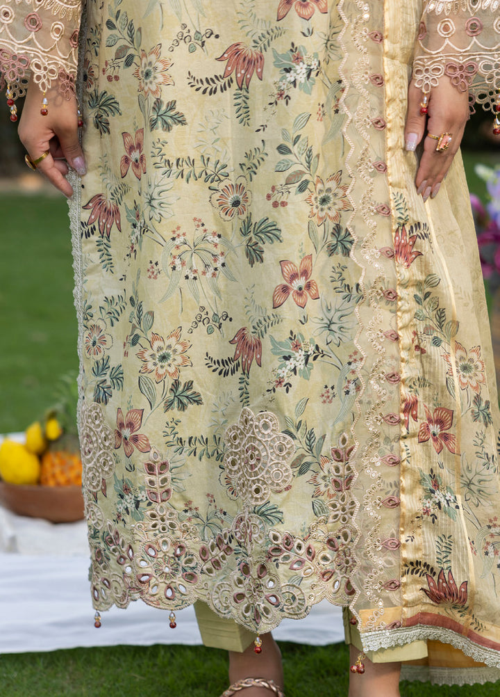 Al Zohaib Applique Kari Unstitched Embroidered Lawn 3 Piece Suit AZ26UAL D-02 - Casual Collection