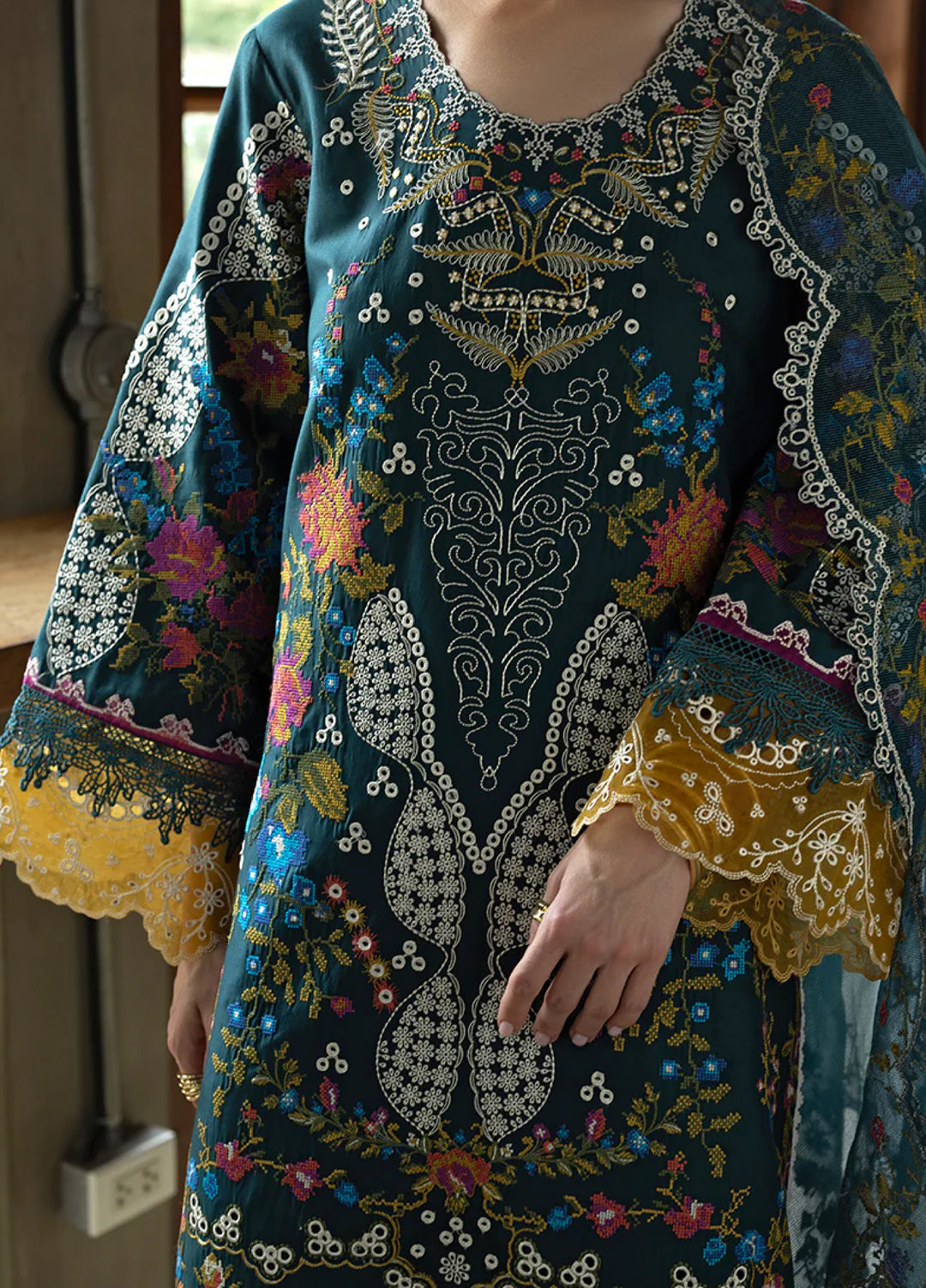 Mon Tresor by Esmel Unstitched Embroidered Luxury Lawn 3 Piece Suit EML26UMT D9-Lumi - Summer Collection