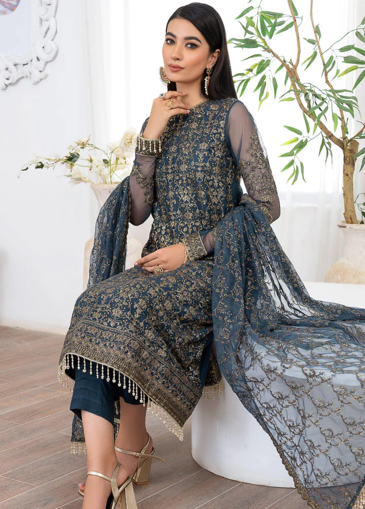 Zarif Women Unstitched Embroidered Net 3 Piece Suit ZR26UFC ZLM 07 MEYSA - Festive Collection