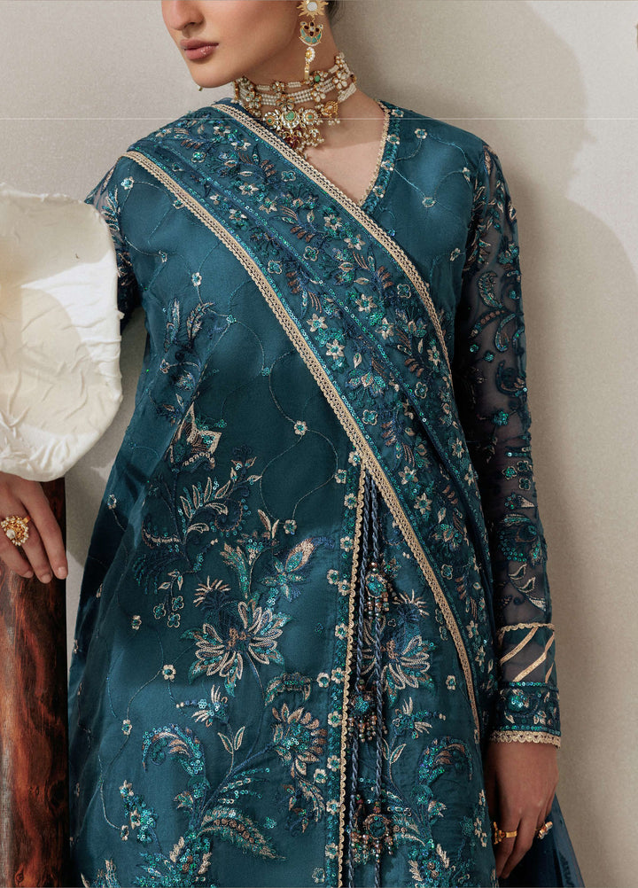 Aik Shaam by AIK Atelier Unstitched Organza Embroidered 3 Piece Suit AIK26US D-04 - Wedding Collection