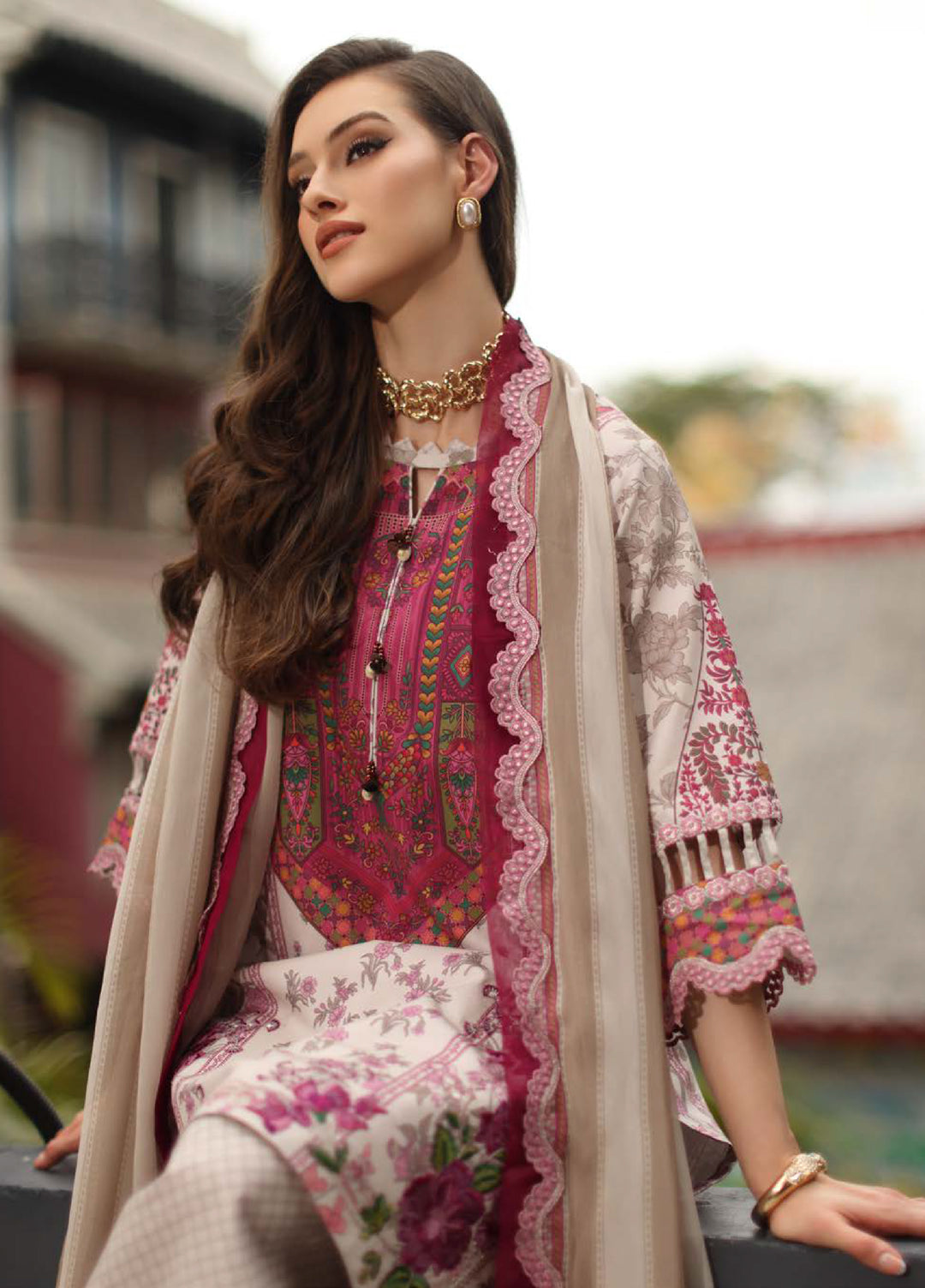 Combination by Charizma Unstitched Embroidered Lawn 3 Piece Suit CHR26UCL CC6-20 - Festive Collection