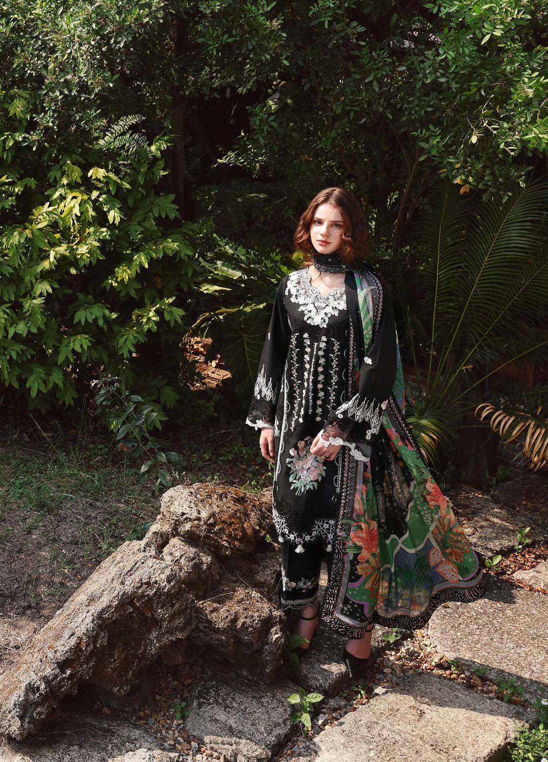 The Secret Garden by Mushq Unstitched Embroidered Lawn 3 Piece Suit MU26ULSG Nightshade Bloom HUNSS260209 - Festive Collection