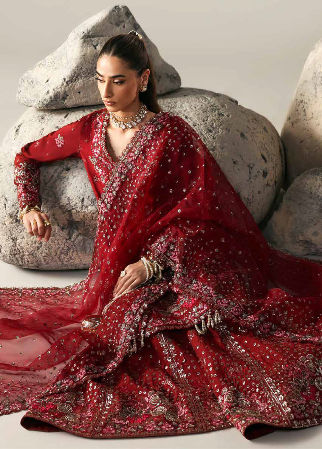 Serein Luxe by Emaan Adeel Unstitched Raw Silk Embroidered Suits 3 Piece EA25SL D-1 Serinity Bloom - Festive Collection