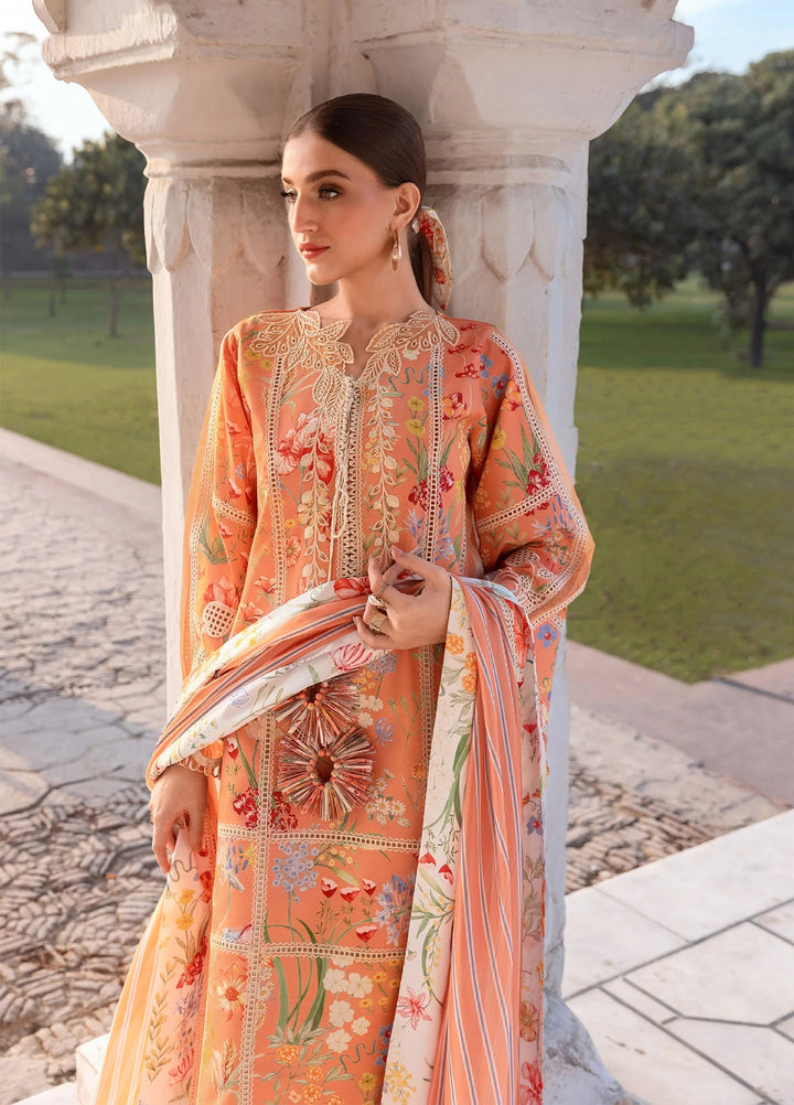 Flow by Crimson Unstitched Embroidered Lawn 3 Piece Suit CR26UFL D2 A-Sunset - Festive Collection