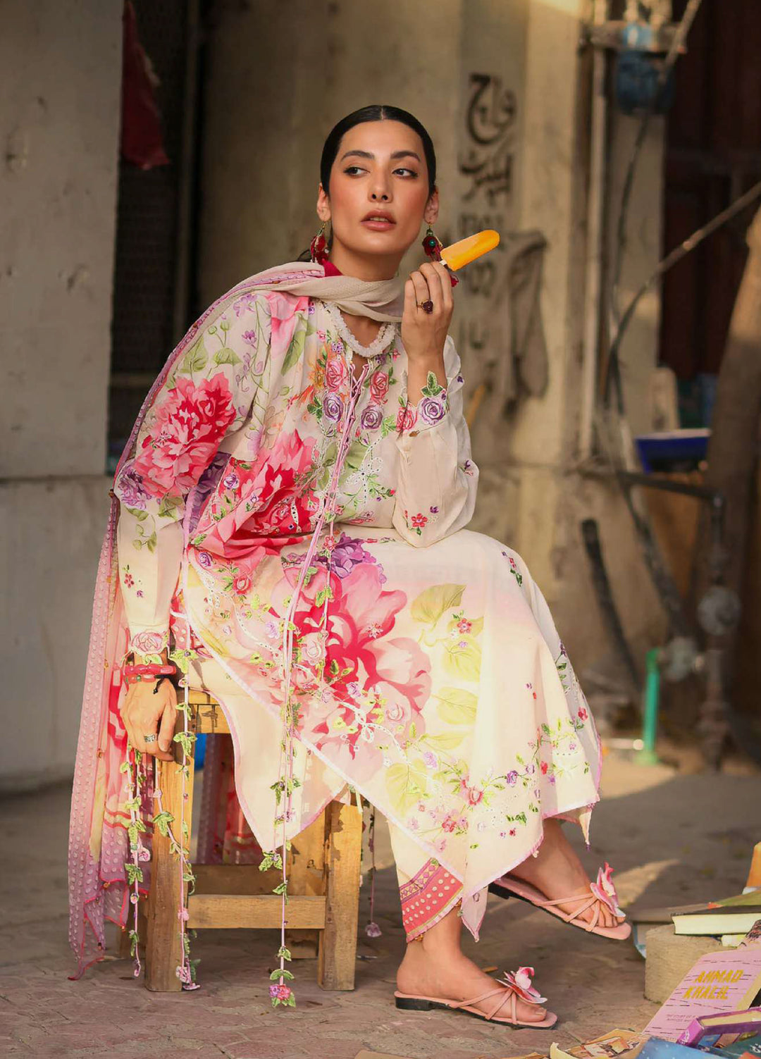 Wild Flower by Zaha Unstitched Embroidered Lawn 3 Piece Suit ZK26UWL ZF26-05 Mink Frolic - Festive Collection