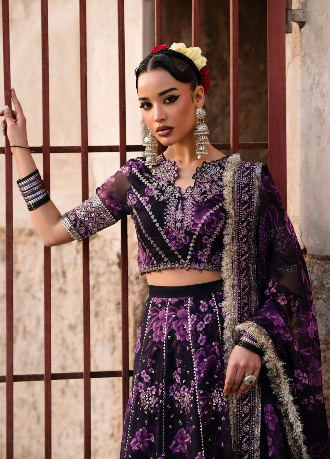 Xenia Formal Unstitched Luxury Chiffon Suits 3 Piece XE25FL Kesar - Formals Collection