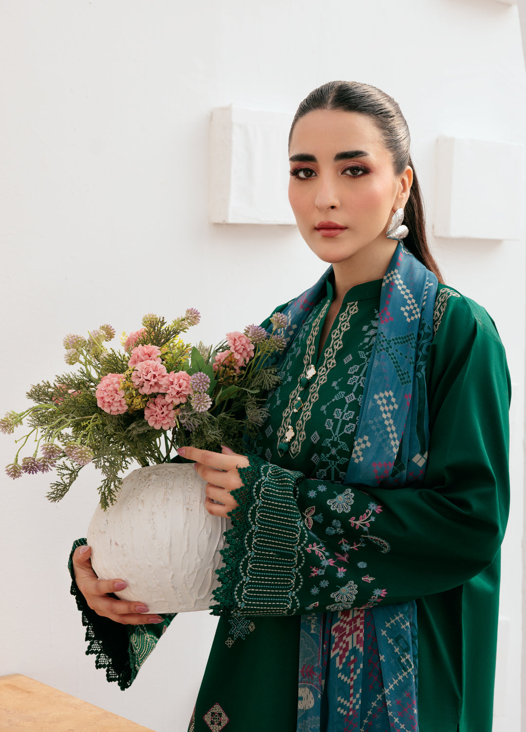 Zync by Florent Untitched Lawn Embroidered 3 Piece Suit FL26UZ FZ-8B - Summer Collection