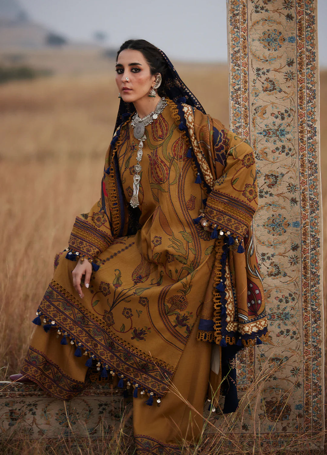 Saira Rizwan Unstitched Khaddar Embroidered Suits 3 Piece SR25UW D-07 Laleh - Winter Collection