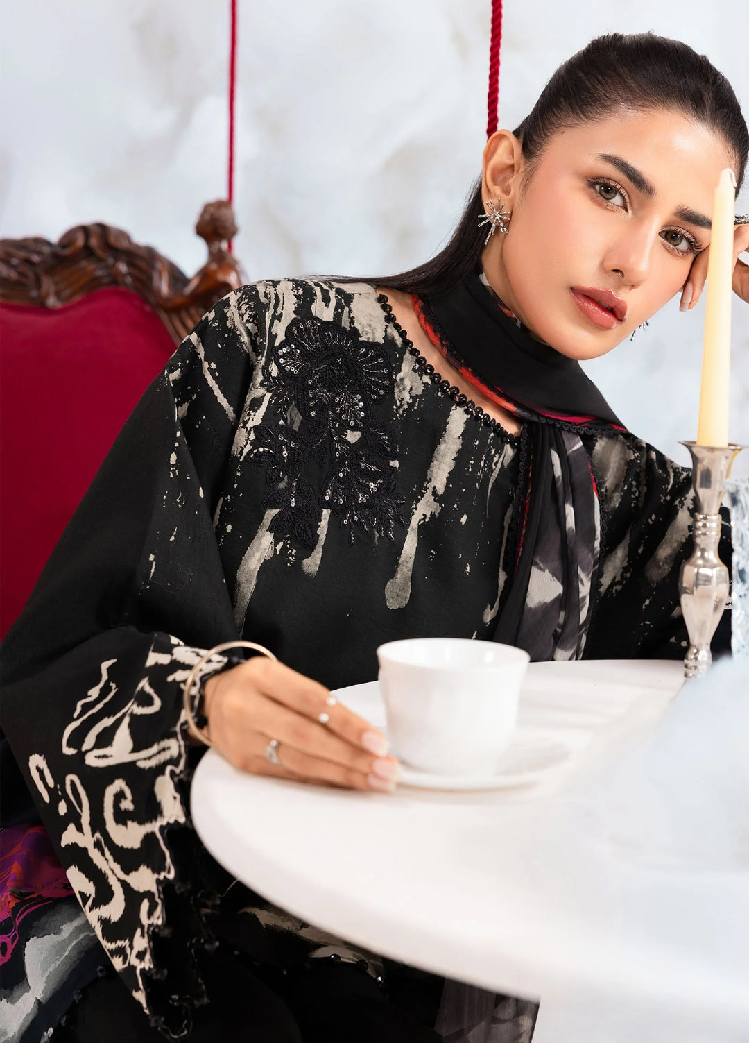 M Basics by Maria B Unstitched Embroidered Lawn 3 Piece Suit MB26SSEL MB-CUSV14-06A - Eid Collection